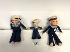 THREE NORAH WELLINGS STYLE SAILOR DOLLS