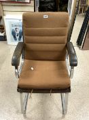 MID-CENTURY LEATHER AND CHROME OFFICE CHAIR