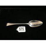 A GEORGE III STERLING SILVER OLD ENGLISH PATTERN TABLESPOON BY PETER & WILLIAM BATEMAN; LONDON 1806;