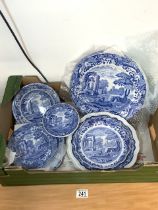 BLUE AND WHITE CHINA; 14 PIECES; SPODE (ITALIAN) AND REGENCY SERIES