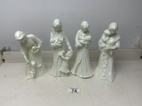 FOUR ROYAL WORCESTER FIGURINES, SWEET DREAMS, FIRST STEPS, NEW ARRIVAL AND ONCE UPON A TIME