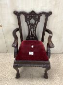 VINTAGE APPRENTICE PIECE CHAIR ON BALL AND CLAW FEET