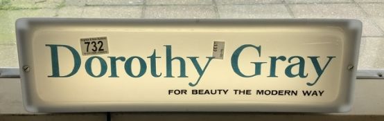 1960s DOROTHY GRAY (for beauty the modern way) LIGHT UP ADVERTISING SIGN 50 X 15CM