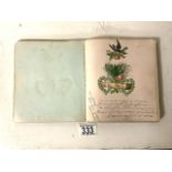 AN EARLY 20TH-CENTURY AUTOGRAPH BOOK CONTAINING POEMS, SKETCHES, PHOTOS AND SIGNATURES FROM 1916-18