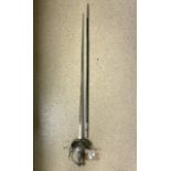 QUALITY REPRODUCTION OF 16TH - CENTURY SPANISH CLAM - SHELL RAPIER WITH SCABBARD; 123CM