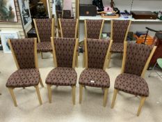 SET OF EIGHT MODERN BLONDE ERCOL DINING CHAIRS