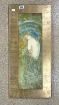 ART NOUVEAU STYLE OIL ON CANVAS BY J BERNARD 33 X 73CM