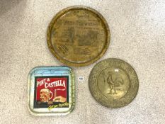 THREE SERVING TRAYS, BRASS COURAGE, PINT & CASTELLA AND MORE