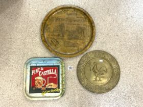 THREE SERVING TRAYS, BRASS COURAGE, PINT & CASTELLA AND MORE