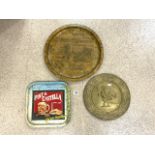 THREE SERVING TRAYS, BRASS COURAGE, PINT & CASTELLA AND MORE