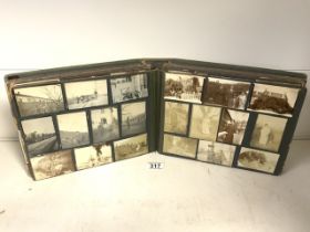 AN EARLY 20TH CENTURY PHOTOGRAPH ALBUM, MOSTLY MILITARY IMAGES INCLUDING FAMILY AND MILITARY LIFE,