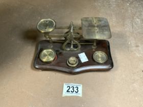 SET OF POST OFFICE SCALES AND WEIGHTS