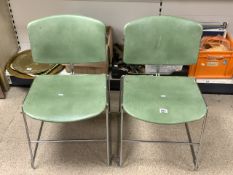 PAIR OF 1970'S VINTAGE STEEL CASE MAX-STACKER AMERICAN CHAIRS