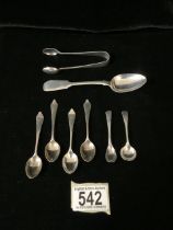 A VICTORIAN PROVINCIAL STERLING SILVER FIDDLE PATTERN TEASPOON BY JOHN STONE; EXETER 1853; A SET
