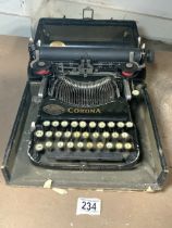 ANTIQUE CORONA 3 TYPEWRITER AND CASE