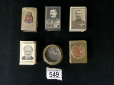 A QUANTITY OF VINTAGE MATCHBOX HOLDERS INCLUDING; TWO COMMEMORATING LORD KITCHENER, ONE DEPICTING