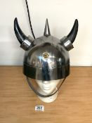 REPRODUCTION MEDIEVAL NORSE VIKING WARRIOR HELMET WITH REAL HORN