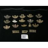 A QUANTITY OF MILITARY METAL PUNJABIS SHOULDER TITLES