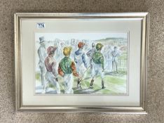 ASPINALL SIGNED WATERCOLOUR PENCIL DRAWING (THE EPSOM DERBY) 64 X 48CM