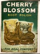 RETRO ADVERTISING SIGN 'CHERRY BLOSSOM BOOT POLISH FOR REAL COMFORT'; 69 X 48CM