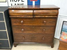 ANTIQUE MAHOGANY CHEST OF DRAWERS A/F 107 X 51CM