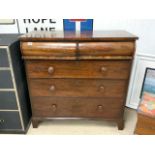 ANTIQUE MAHOGANY CHEST OF DRAWERS A/F 107 X 51CM