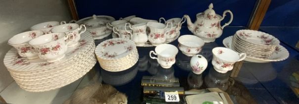 ROYAL ALBERT (LAVENDER ROSE) DINNER AND TEA SERVICE; OVER 50 PIECES