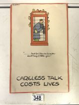 FOUGASSE, CYRIL KENNETH BIRD, CARELESS TALK COSTS LIVES POSTER, DEPICTING A GENTLEMAN IN A TELEPHONE