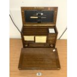 VICTORIAN ENGLISH OAK WRITING / STATIONARY BOX (NICE EXAMPLE)