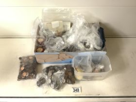 A LARGE QUANTITY OF COINS, INCLUDING; CANADIAN, AUSTRALIAN, BRITISH AND OTHERS