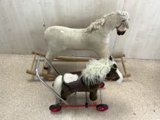 TWO VINTAGE ROCKING HORSES ONE HARRODS BY MERRYTHOUGHT