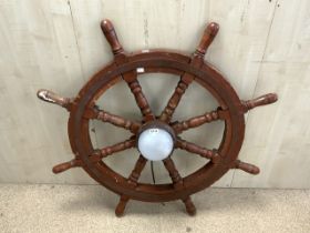 SHIPS WHEEL CONVERTED INTO A LIGHT 110CM