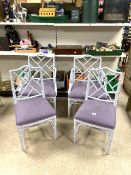 SET OF FOUR PAINTED BAMBOO CHAIRS