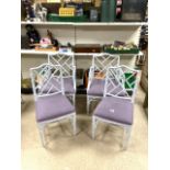 SET OF FOUR PAINTED BAMBOO CHAIRS