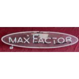 VINTAGE OVAL SHAPED MAX FACTOR ADVERTISING SIGN (NEON) NOT WORKING