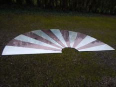 VERY LARGE SUN RAY MIRROR INCLUDES SECTIONS PINK GLASS