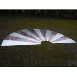 VERY LARGE SUN RAY MIRROR INCLUDES SECTIONS PINK GLASS