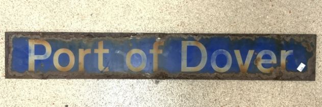 VINTAGE DOUBLE SIDED ADVERTISING SIGN 'PORT OF DOVER'; 100 X 15CM