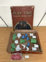 BOXED CHILDS PLAY-TIME GLASS DISH SET