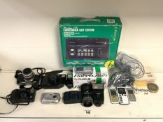 QUANTITY OF CAMERAS AND ACCESSORIES, CANON, EDITING SET AND MORE