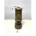 WELSH (CYMRU) BRASS MINERS LAMP; 22CM