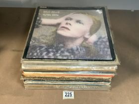 MIXED ALBUMS, LPS, VINYL INCLUES BOWIE, BEATLES, DYLAN, STRANGLERS AND MORE
