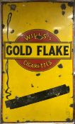LARGE VINTAGE ENAMEL ADVERTISING SIGN 'WILLS'S GOLD FLAKE CIGARETTES; 152 X 92CM