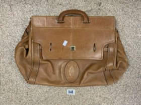 VINTAGE CARTIER STYLE BROWN LEATHER BAG