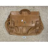 VINTAGE CARTIER STYLE BROWN LEATHER BAG