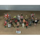 QUANTITY OF METAL SOLDIERS, BRITAINS, CORGI, CRYON AND MORE