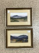 A MCDONALD SIGNED TWO WATERCOLOURS MOORLAND SCENE BOTH FRAMED AND GLAZED; 27 X 19CM
