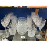 STUART GLASS DRINKING GLASSES AND BOWLS