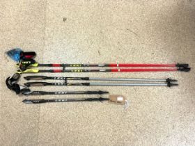 THREE PAIRS OF INSTRUCTOR'S NORDIC WALKING POLES