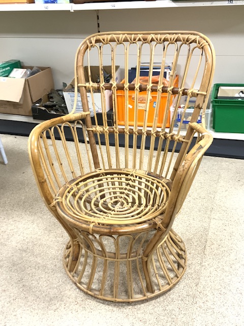 VINTAGE BAMBOO AND WICKER CHAIR - Image 2 of 2